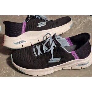 Skechers Womens Slip-Ins Arch Fit 2.0  Comfort Shoes Sneakers Black,Size 10